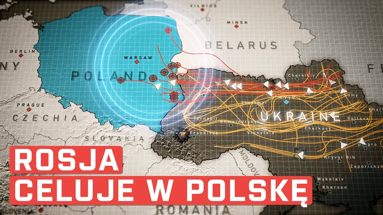 YouTube post by @GoodTimesBadTimesPL for Revolut. Caption reads: Russian drones attack Poland.