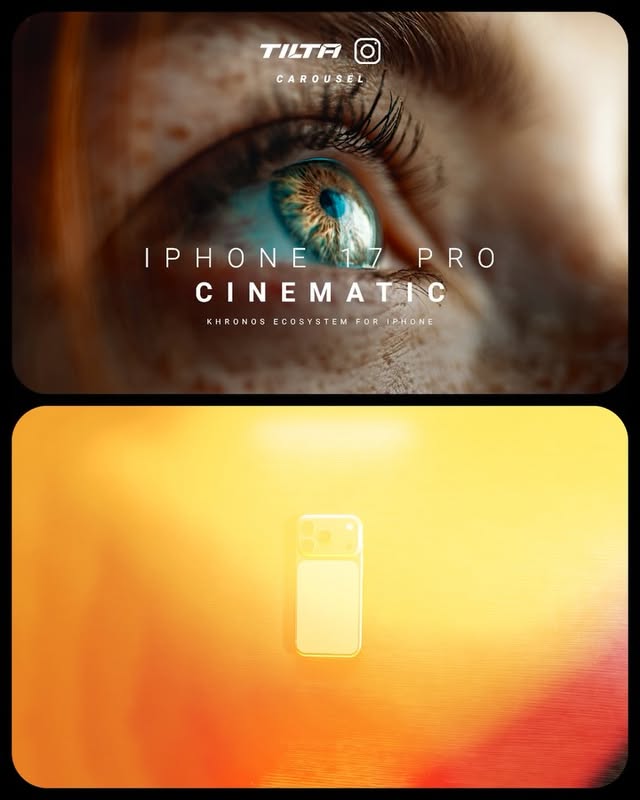 Instagram post by @mikita.yo for Tilta. Caption reads: [...] #filmmakerseyes #mobilecinematography....