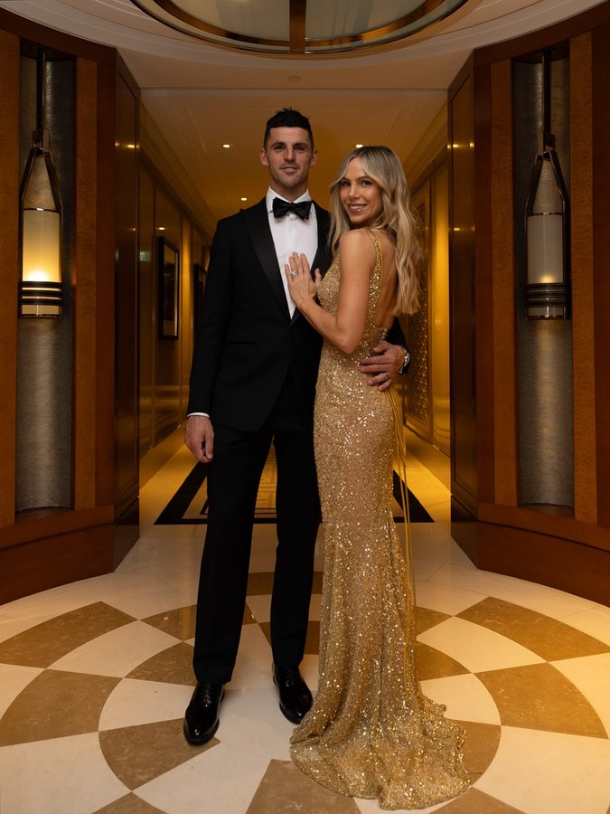 Instagram post by @alpendlebury for Crown Melbourne. Caption reads: Brownlow with my ❤️‍🔥

@crownmelbourne #sponsored.