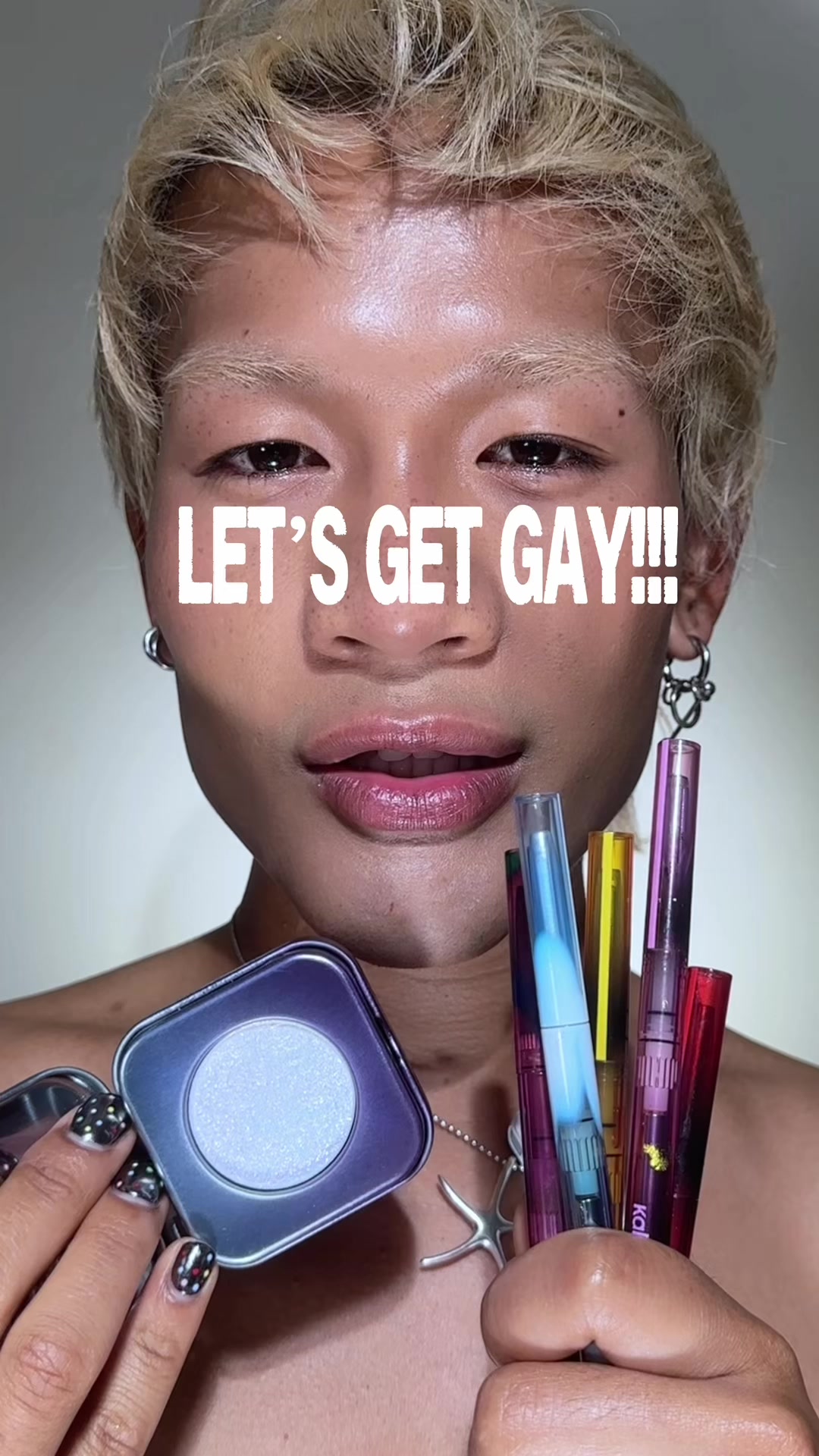 TikTok post by @imonaugust for Kaleidos Makeup. Caption reads: [...] make-up, what are we even doing? @Kaleidos....