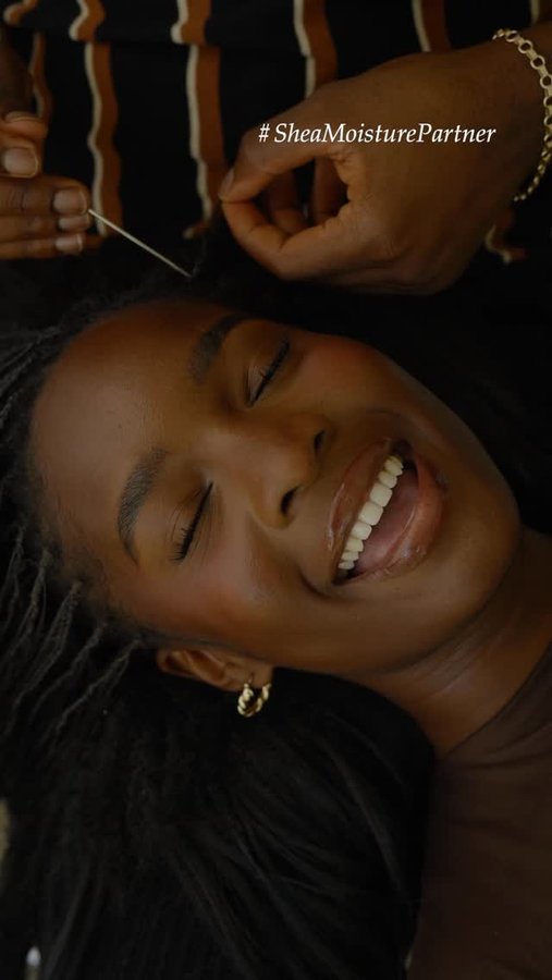 Instagram post by @ayomidebello for Sheamoisture. Caption reads: A very special date night with @SheaMoisture’s....