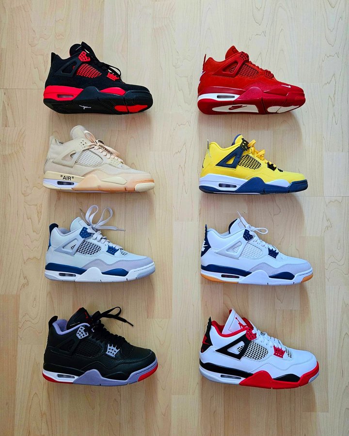 Instagram post by @thaomymignon for Nice Kicks. Caption reads: My J4 collection keeps growing....