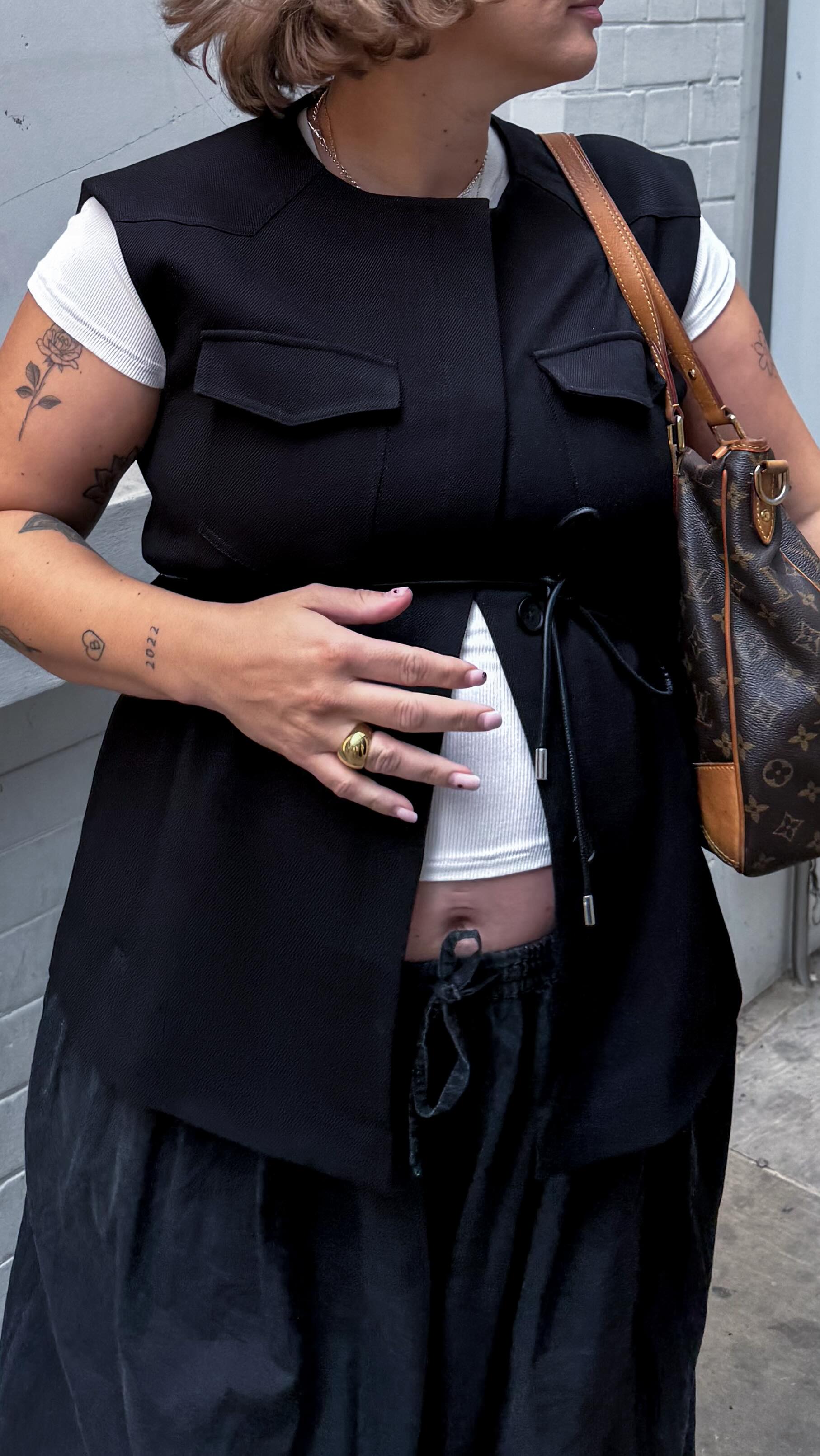 Instagram post by @gracesurguy for French Connection. Caption reads: Help me choose my outerwear with @frenchconnection....