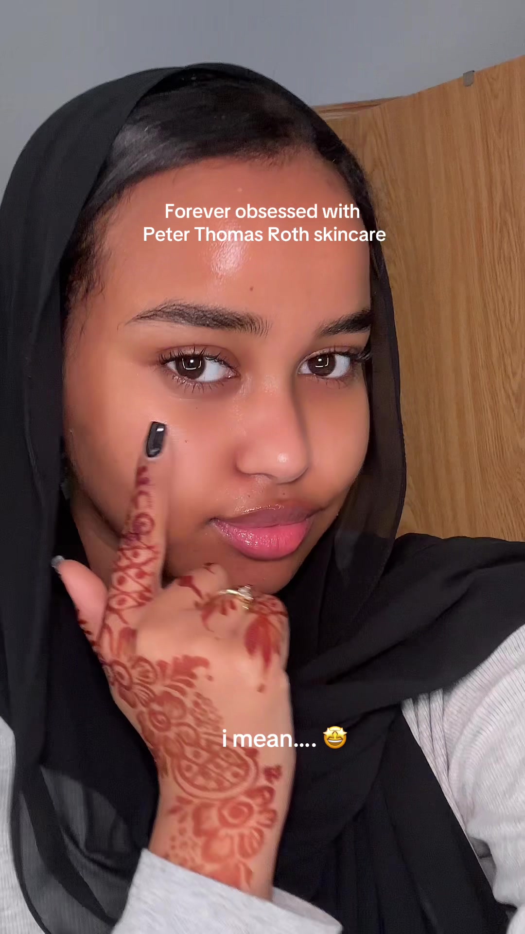 TikTok post by @saroozie for Peter Thomas Roth. Caption reads: [...] to ever do it when it comes to glowing skin....