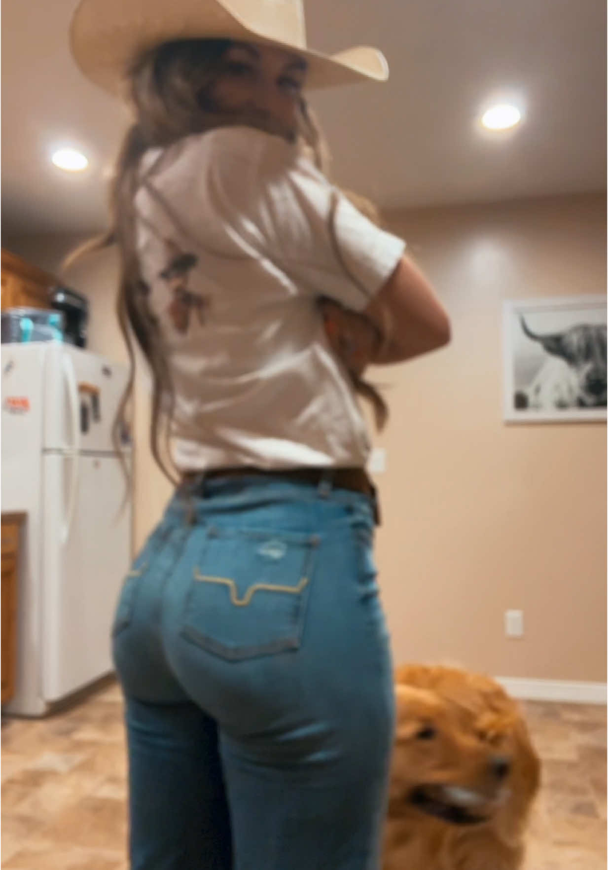 TikTok post by @kandaceparker2000 for Kimes Ranch Jeans. Caption reads: Repost because I love @Kimes Ranch .