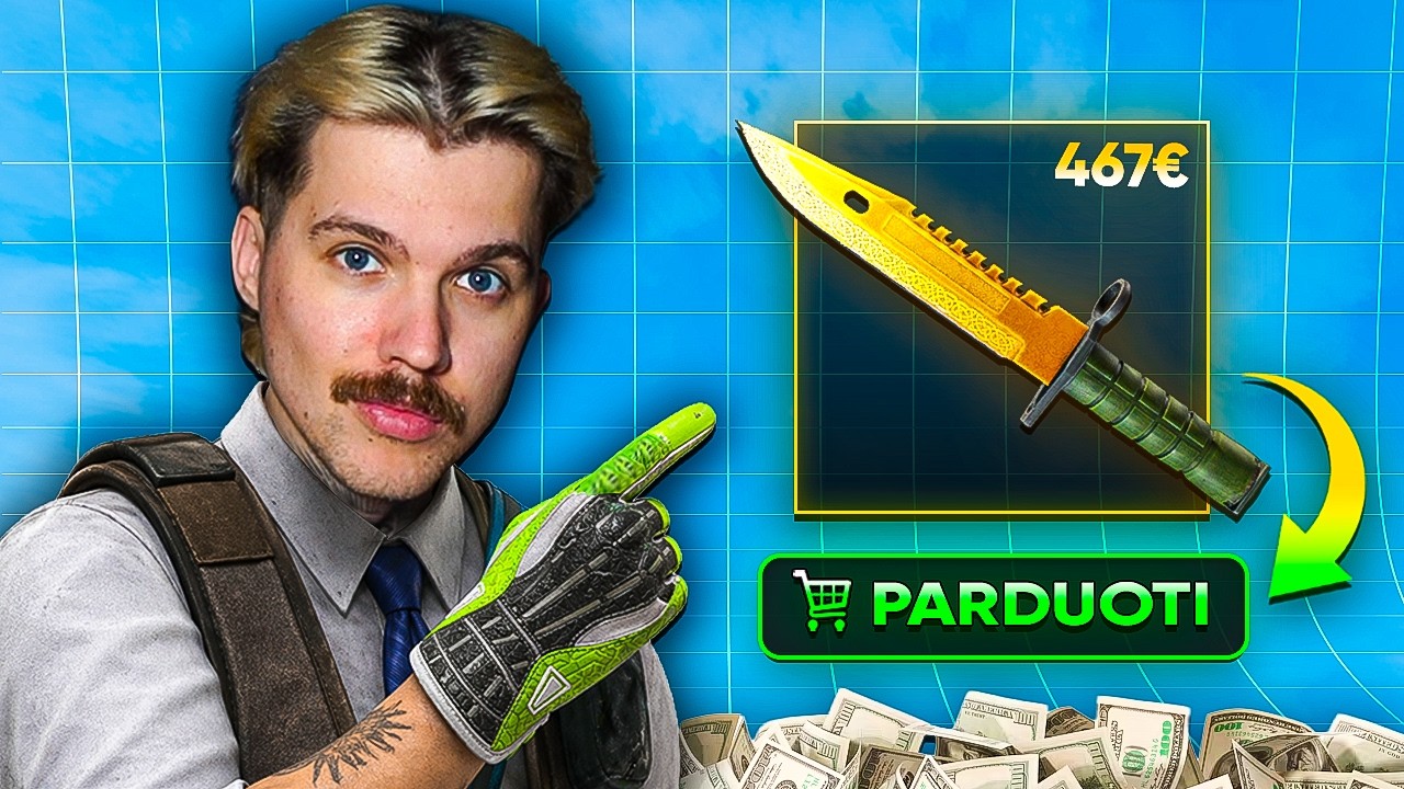 YouTube post by @aistelo for Skinswap. Caption reads: 🤔 Patiko? spausk -👍 🔴 SKINSWAP - Gauk iki 50$....
