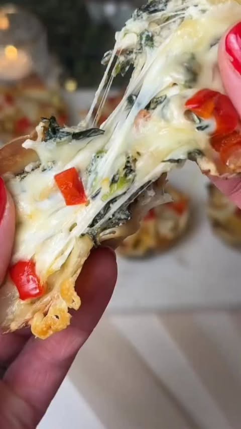 Instagram post by @ejscookin for Taste of Home. Caption reads: These Spinach Dip Bites are my love letter to my....