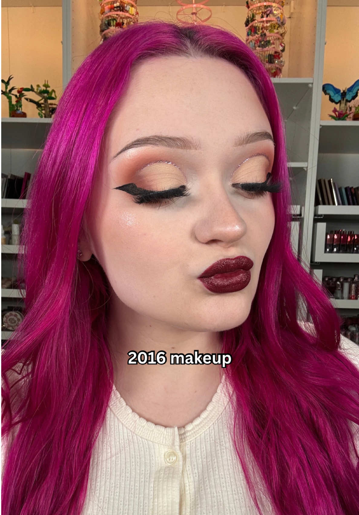 TikTok post by @linsmakeuplooks for Maybelline. Caption reads: 2016 is actually the only year of my life with....