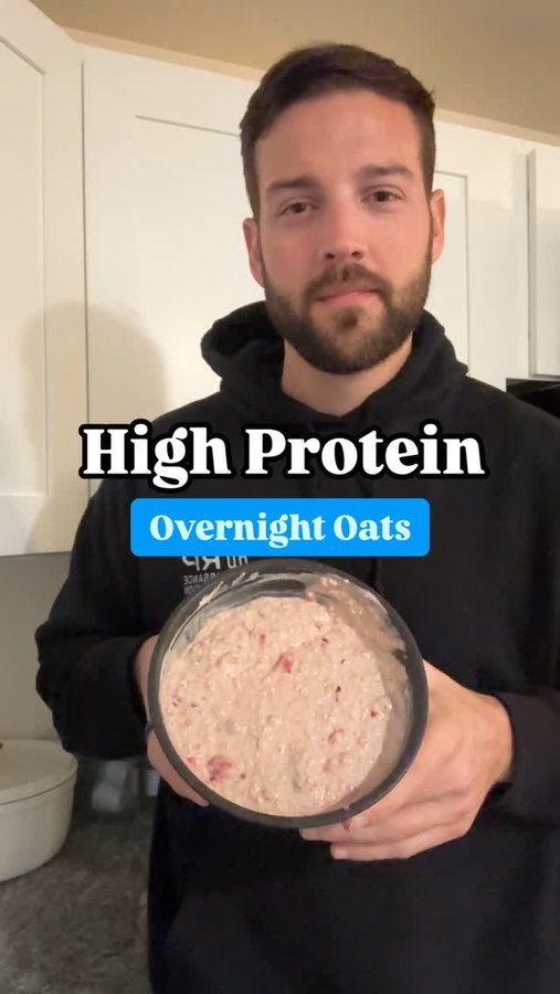 Instagram post by @geraldernat for Outwork Nutrition. Caption reads: High Protein Overnight Oats 🥣

👉 Follow....