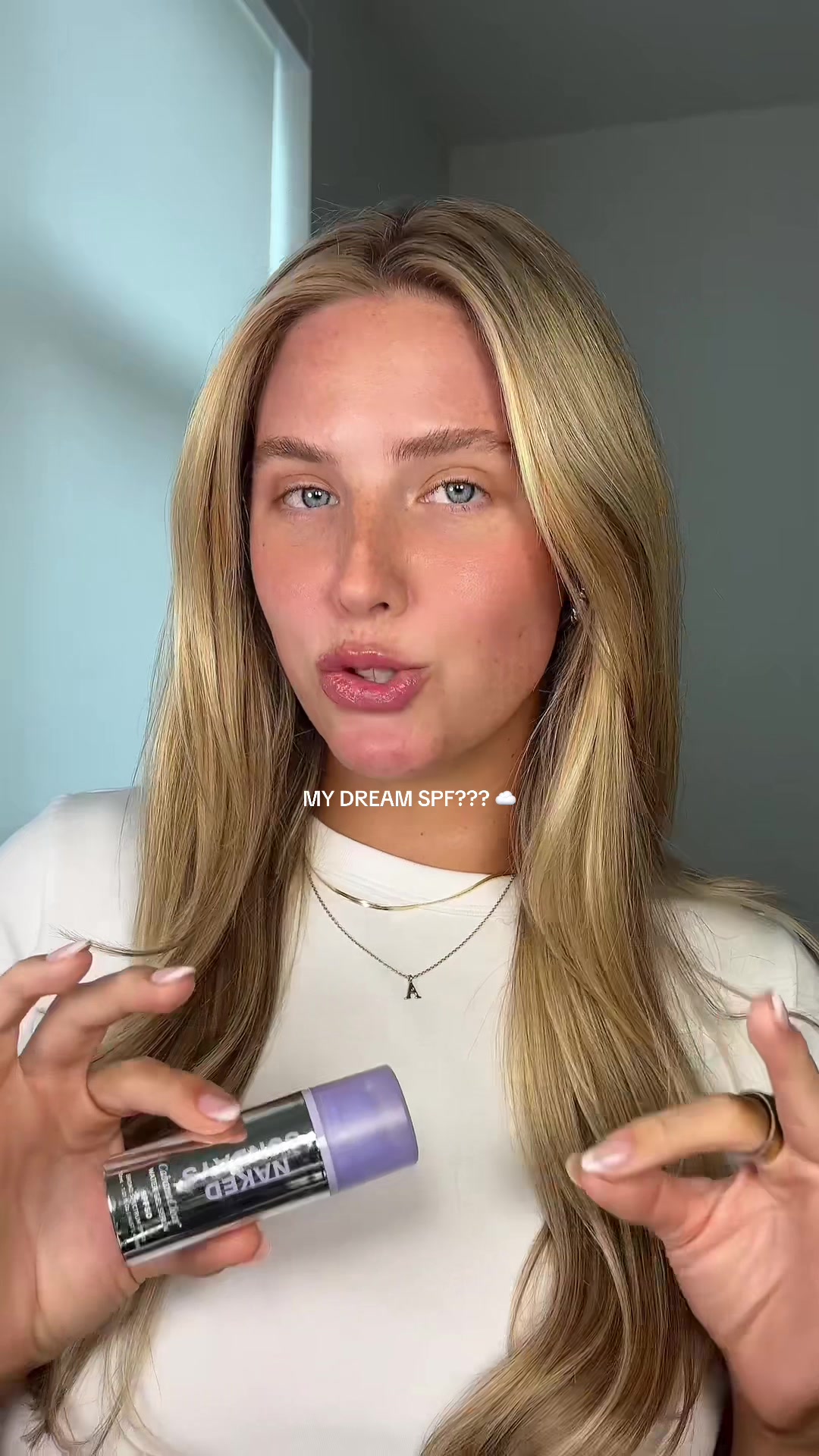 TikTok post by @skinwithhav for NAKED SUNDAYS. Caption reads: The SPF of my dreams ☁️ @Naked Sundays AD....