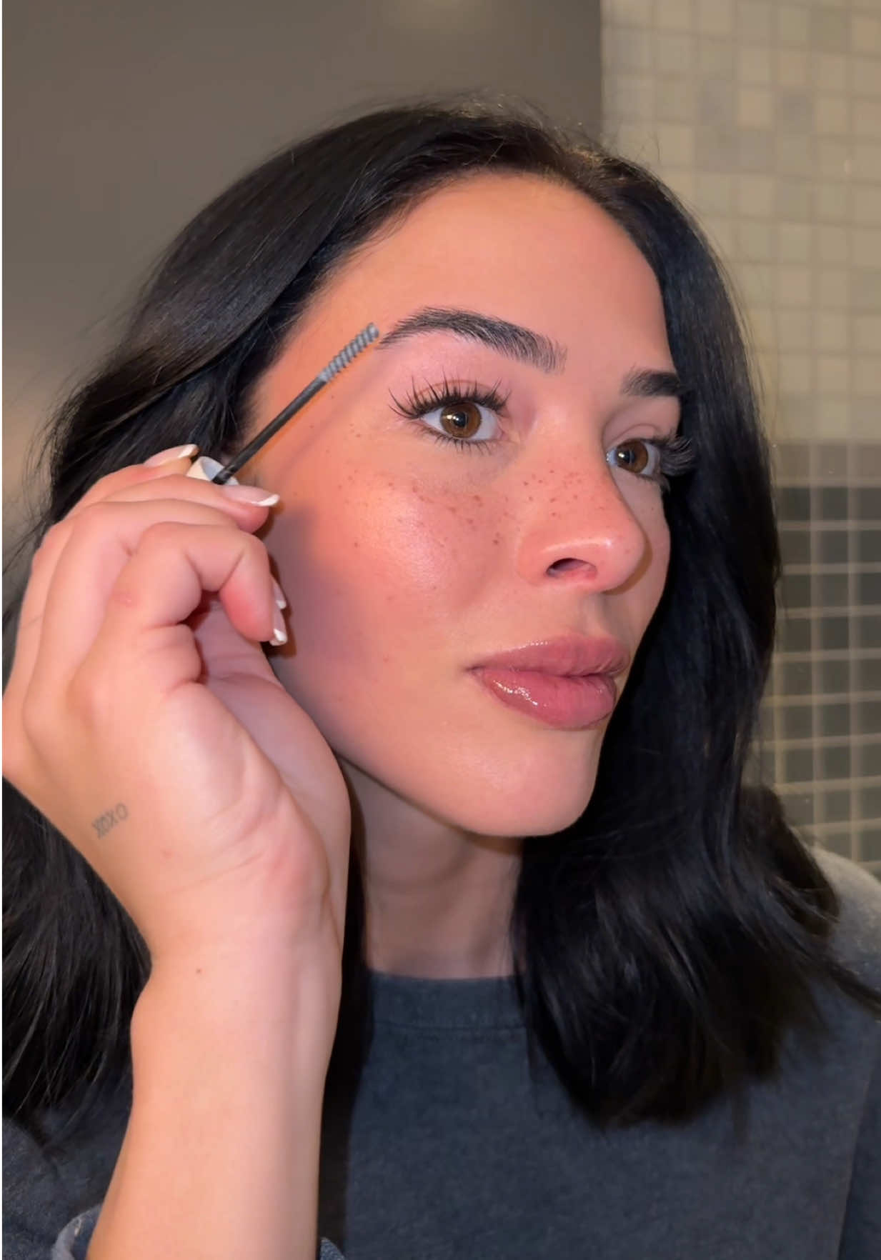 TikTok post by @michaelascott20 for Palladio Beauty. Caption reads: Salon brows without the salon 👏🏽 The @Palladio....