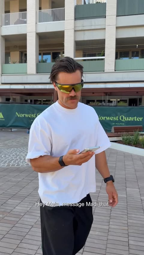 Instagram post by @baileyobrien_ for Oakley. Caption reads: A morning in my life with the @oakleymeta....