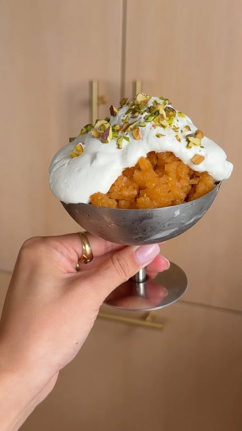 Instagram post by @emeraldcchan for Vitamix. Caption reads: [...] basil + cream granita made with the @vitamix....