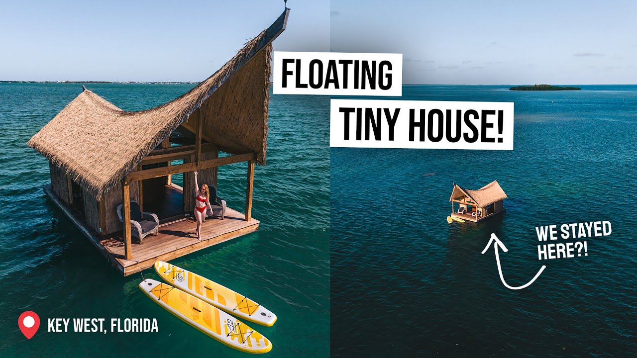 YouTube post by @Theendlessadventure for AnkerMake. Caption reads: We Stayed on a Floating TINY HOUSE BOAT! 😍 USA’s....