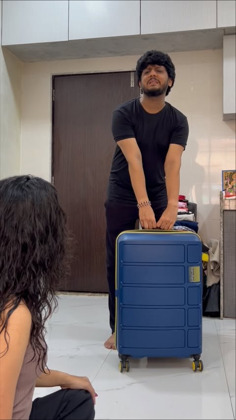 Instagram post by @bhaveshhhhh for American Tourister. Caption reads: @kamiliant_india @amtouristerin @samsoniteindia....