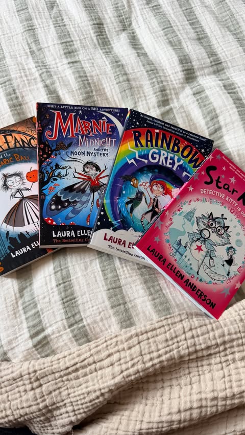 Instagram post by @asd.and.motherhood for Farshore Books. Caption reads: [...] books by @laura_ellen_anderson from....
