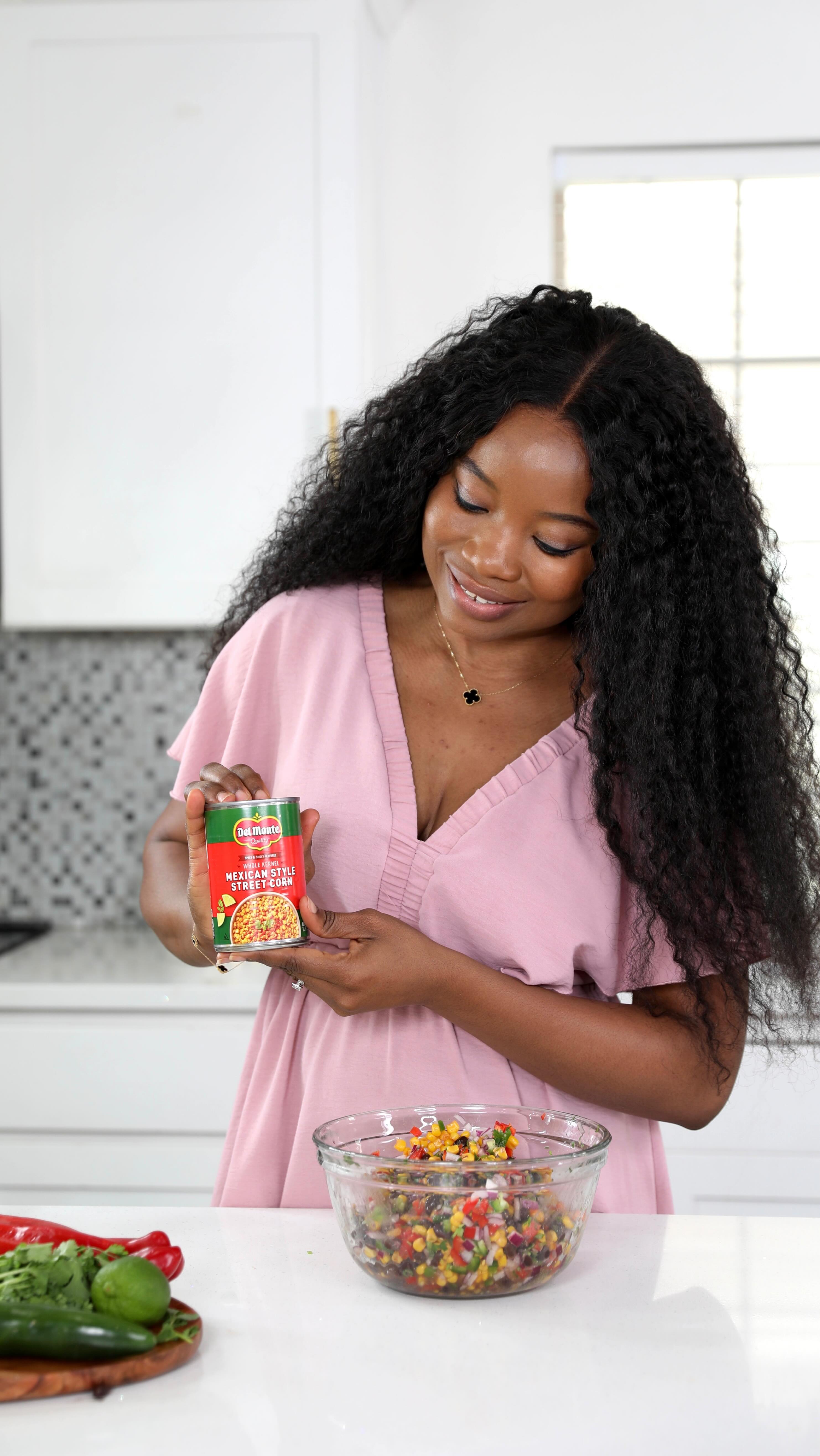 Instagram post by @iamsarah_sarah for Del Monte. Caption reads: #AD Thinking of a quick snack that you can share....