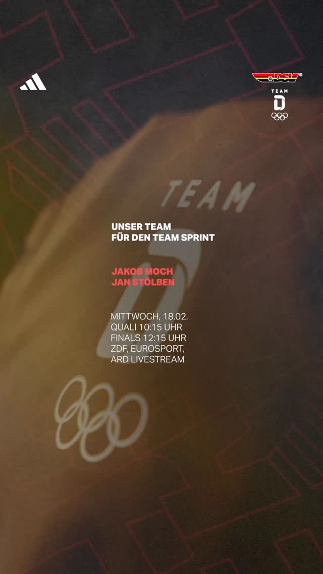 Instagram post by @dsv_skilanglauf for adidas TERREX. Caption reads: [...] #milanocortina2026 #olympics #teamD....