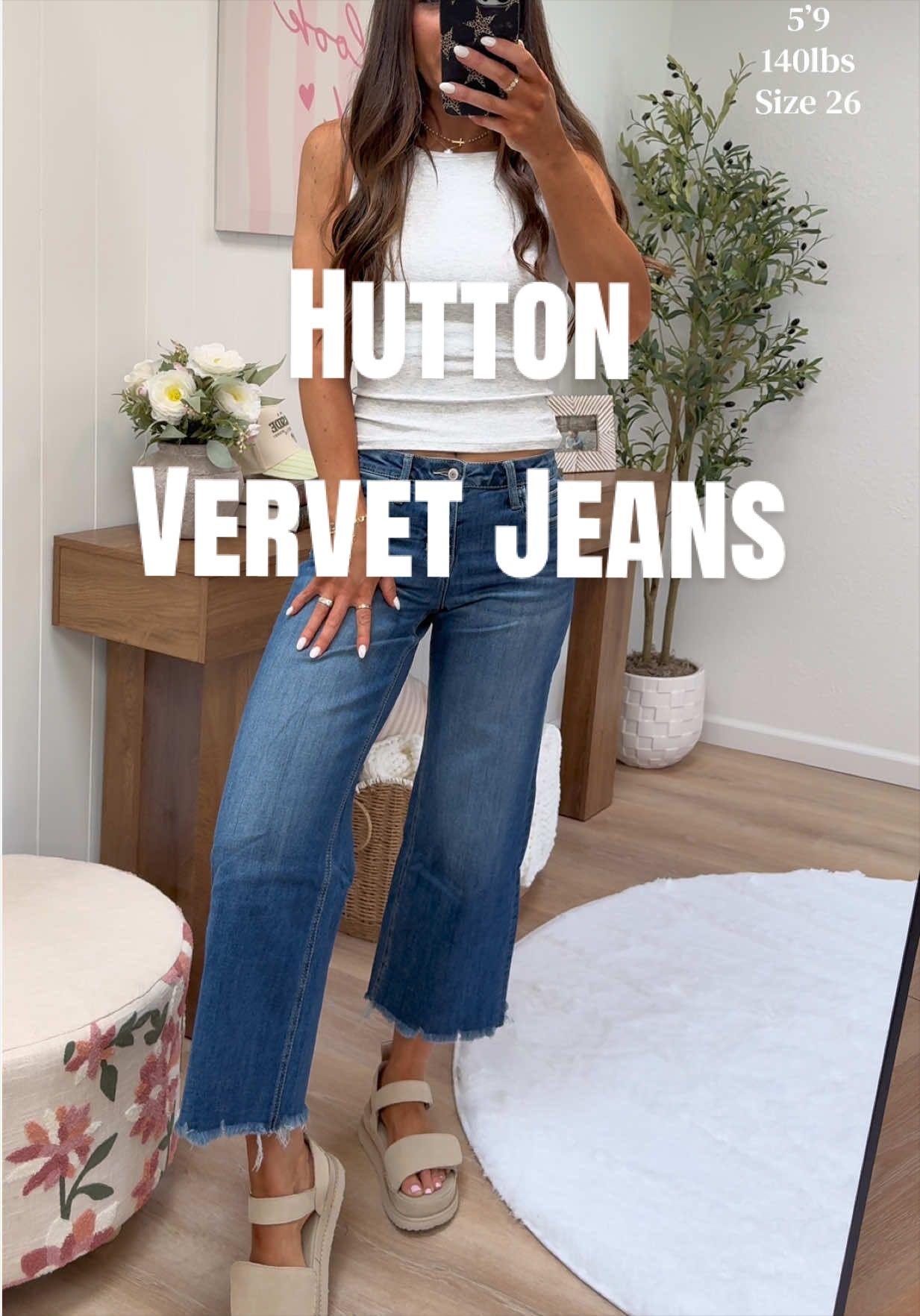 TikTok post by @shawna.likes2shop for Wild Oak Boutique. Caption reads: The CUTEST jeans for spring 😍 @Wild Oak Boutique....
