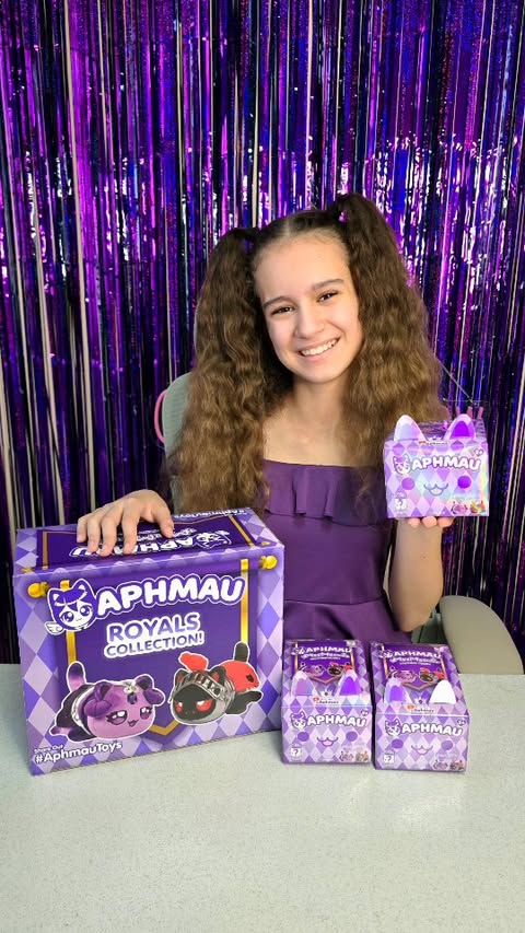 Instagram post by an influencer for Bonkers Toys. Caption reads: [AD]💜 #asmr Unboxing Aphmau's new Royals Mystery....