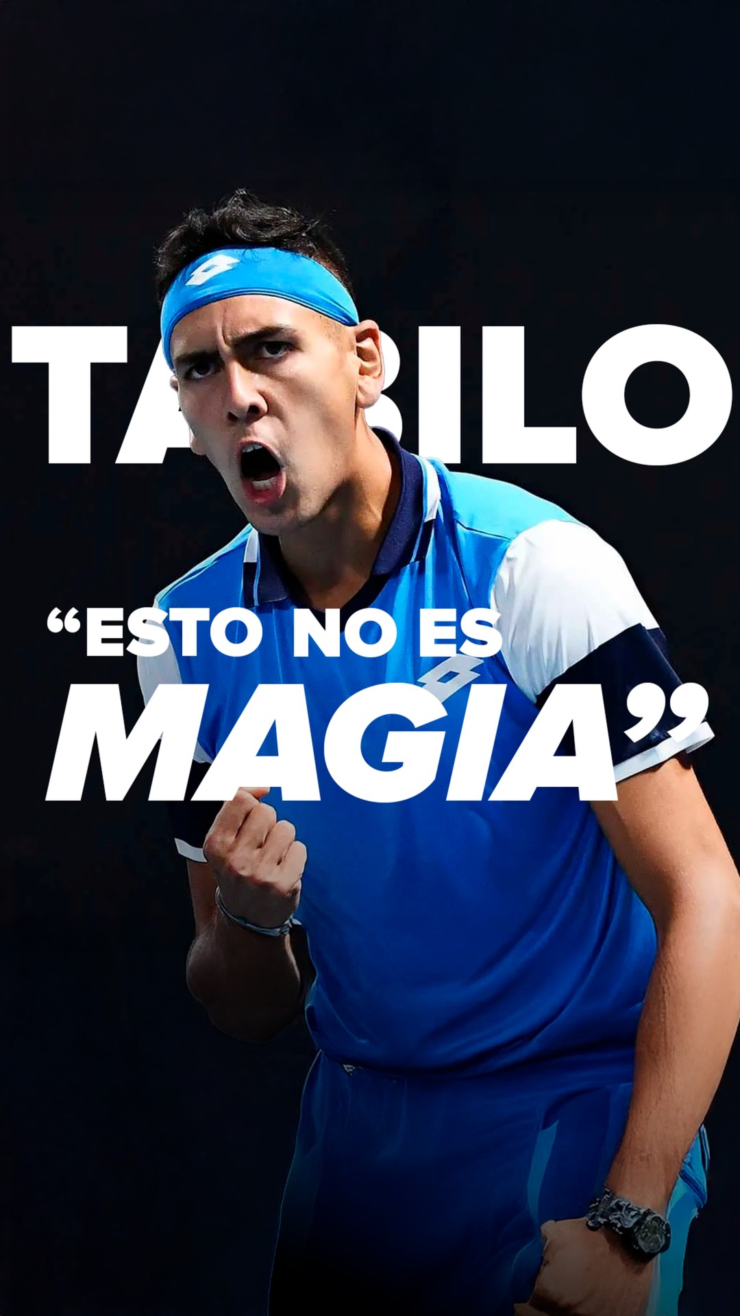 Instagram post by @tabilo97 for Allnutrition. Caption reads: 🎾 LOS SUEÑOS NO SE CUMPLEN… SE CONSTRUYEN....