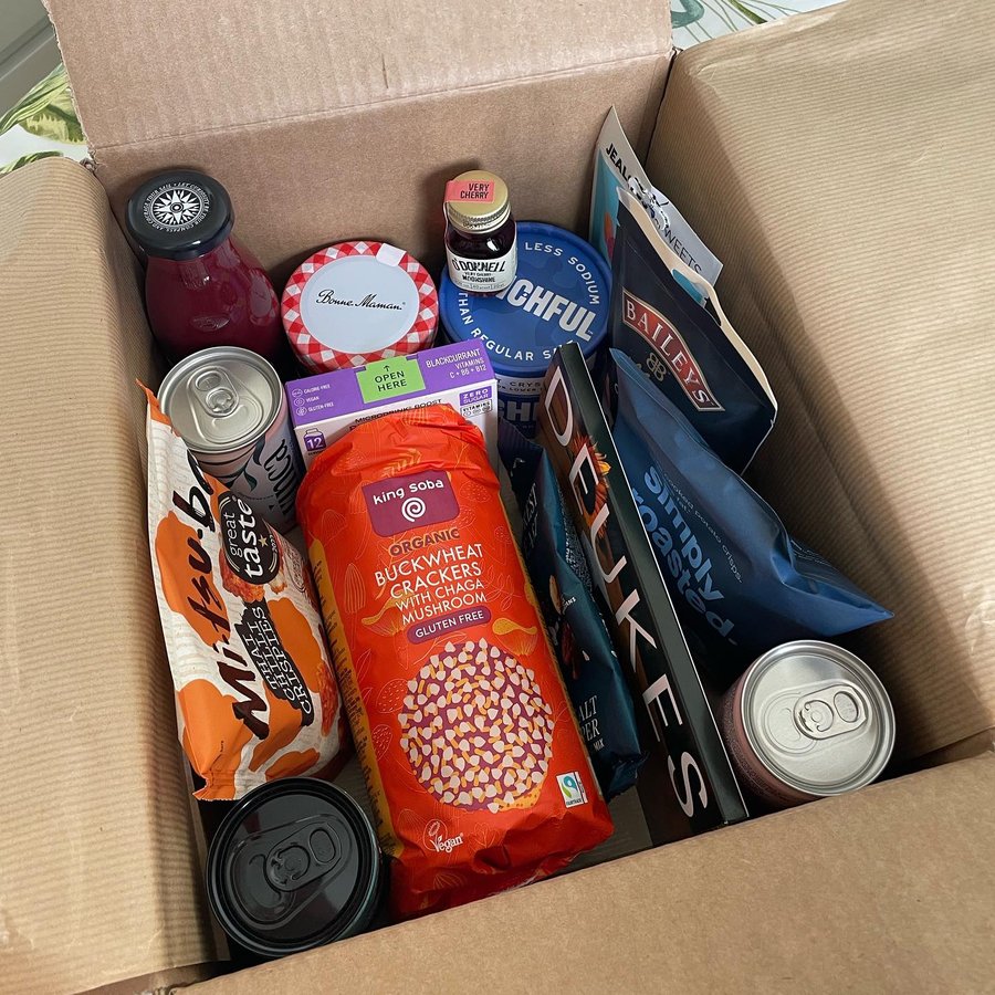 Instagram post by @bristolfoodfinds for Hello Yummy Box. Caption reads: As well as the normal May Hello Yummy box, I also....