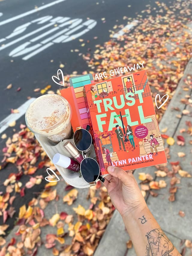 Instagram post by @jenn.newm.reads for Simon Teen. Caption reads: 🍁 TRUST FALL ARC GIVEAWAY 🍁 ❌❌CLOSED❌❌ Listen,....