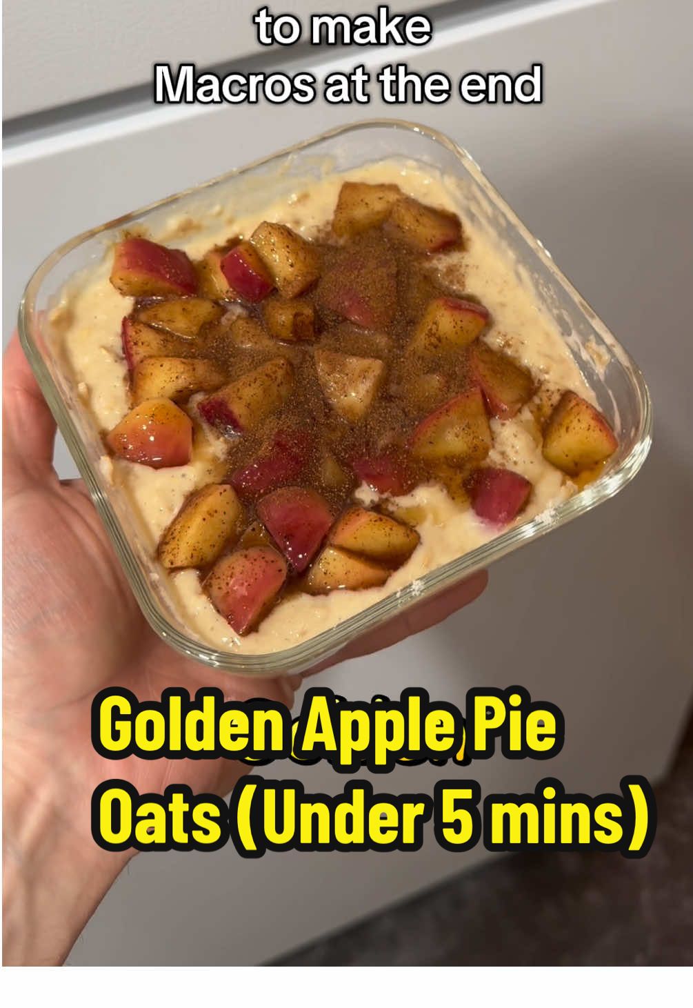 TikTok post by @mansour_abdoo for RYSE Supplements. Caption reads: [...] #oats #food #applepie  @RYSE Supplements....