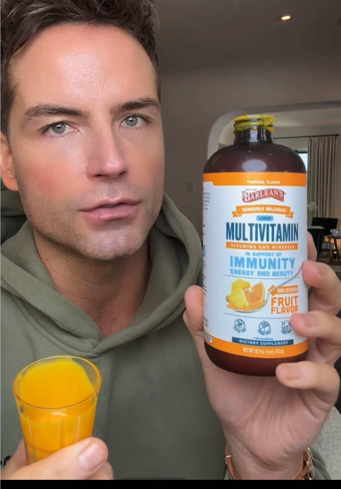 TikTok post by @bobbyboydliving for Barlean's. Caption reads: [...] #healthsupplements #wellnesstiktok....