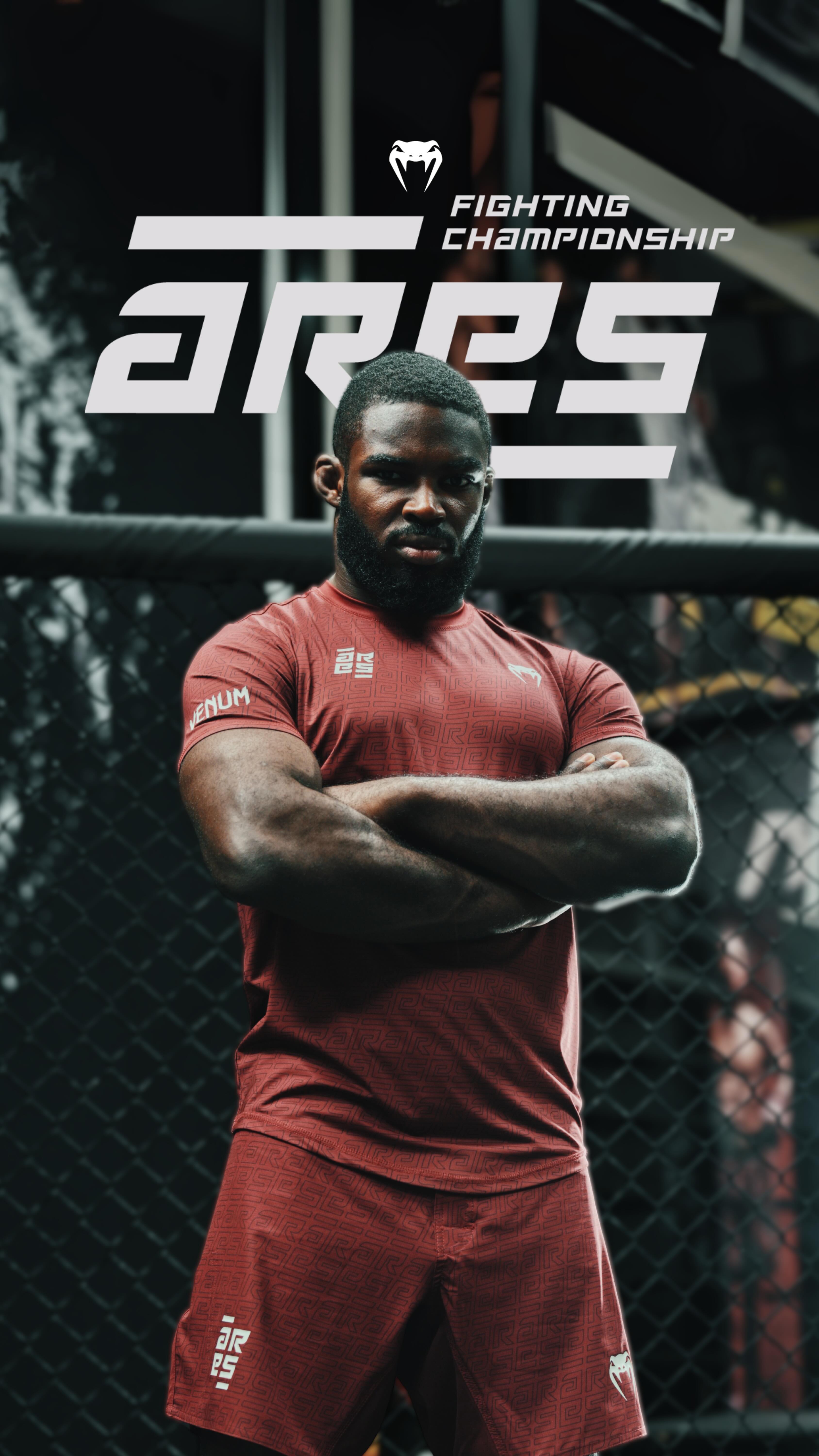 Instagram post by @ares_fighting for Venum. Caption reads: VENUM x ARES Official partner since 2022. From....