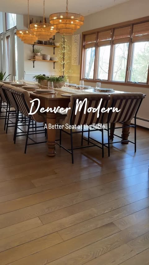 Instagram post by @mymountainretreat for Denver Modern. Caption reads: ✨The kind of dining chairs that instantly make a....