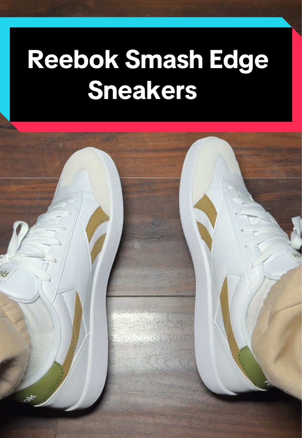 TikTok post by @1_motivated_dad for Reebok. Caption reads: [...] with the classic look 🤯 @Reebok Official....