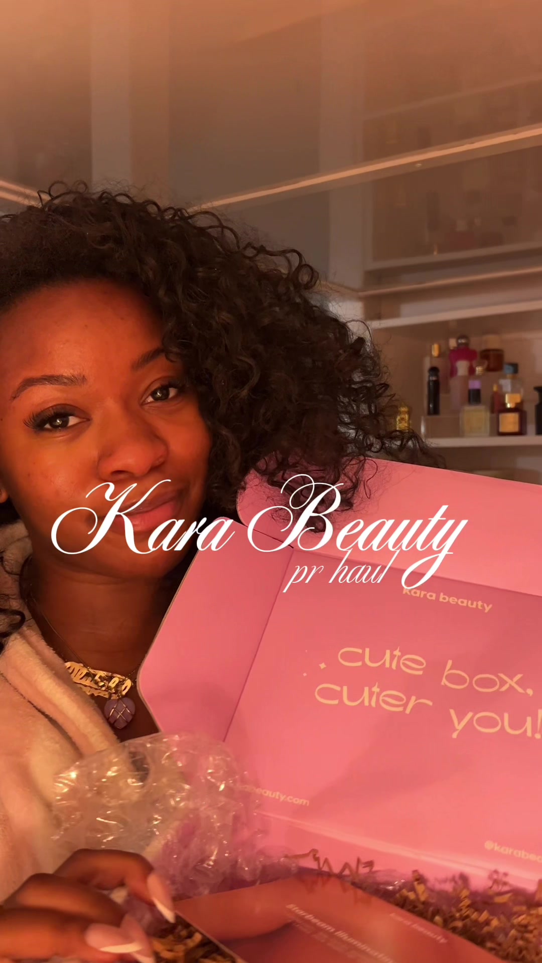 TikTok post by @fadereraxo for Kara Beauty. Caption reads: thank you @Kara Beauty !!💕💕 #prhaul #beautypr....