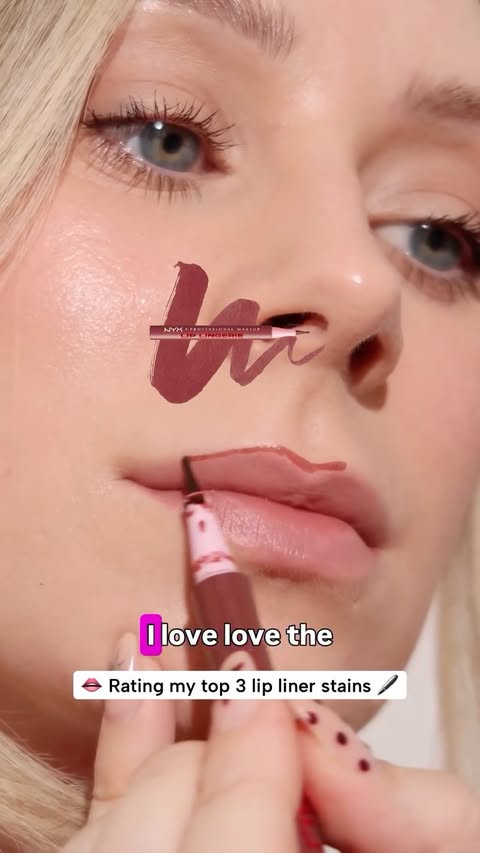 Instagram post by @babydewyou for NYX Cosmetics. Caption reads: NYX Professional Makeup Lip Lingerie Lip Liner....