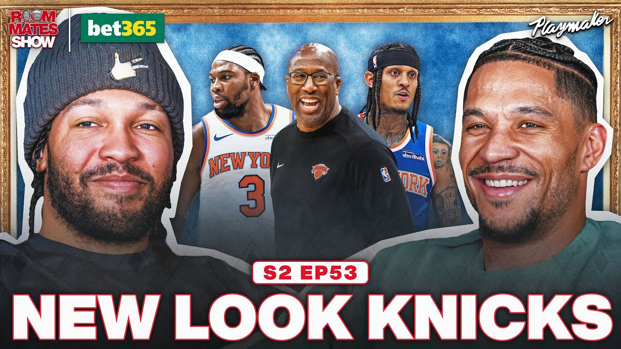 YouTube post by @Roommates_Show for Tommy John. Caption reads: Jalen & Josh Speak On Their New Head Coach &....