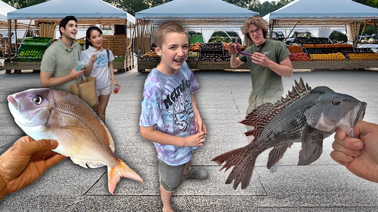 YouTube post by @Tackle2thePeople for Mustad Fishing. Caption reads: We Sold HUNDREDS of Pounds of Fish! 24 Hours as a....