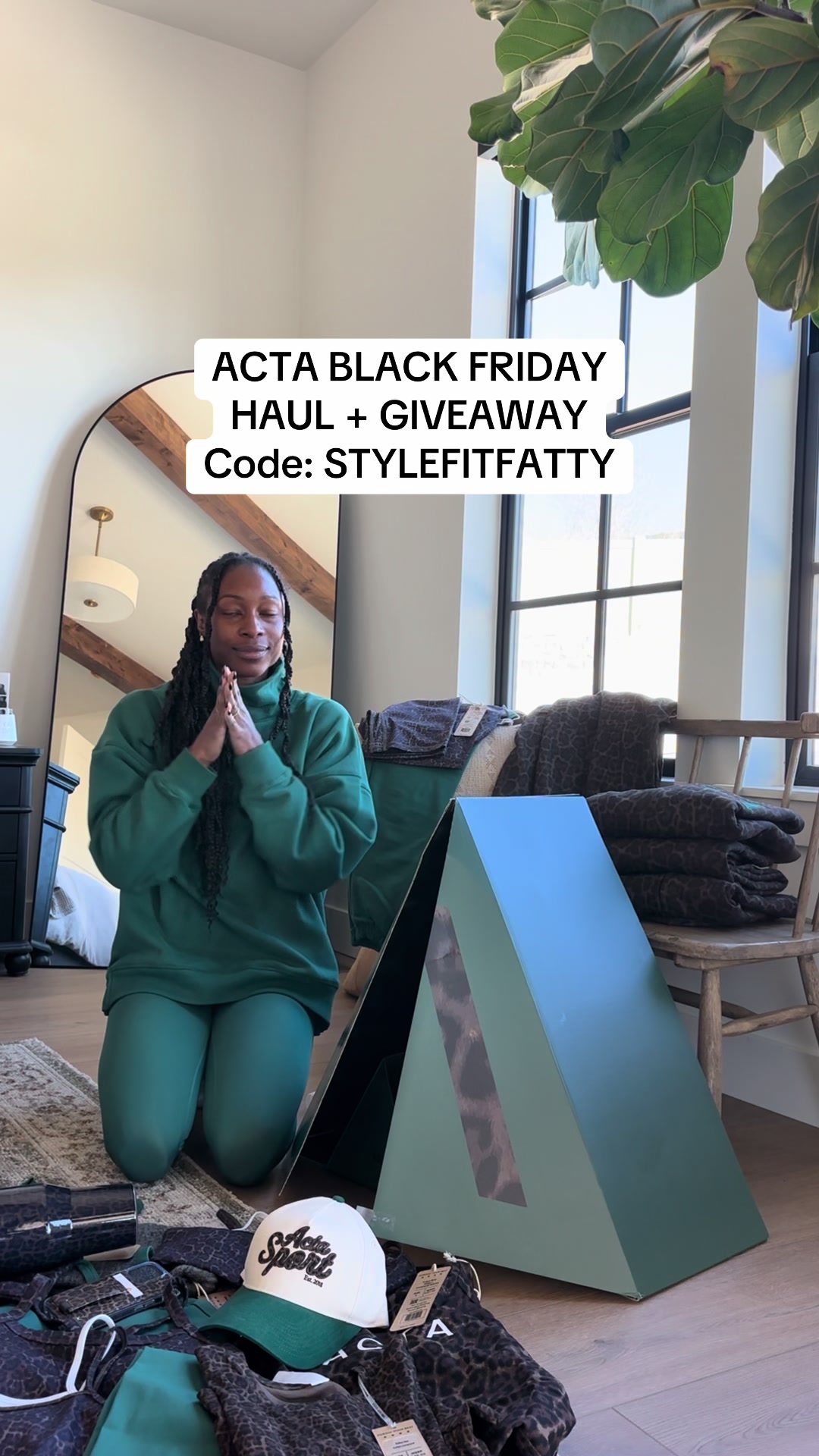 TikTok post by @stylefitfatty for ACTA Wear. Caption reads: [...] and like this post! 2️⃣Follow me and @ACTA....