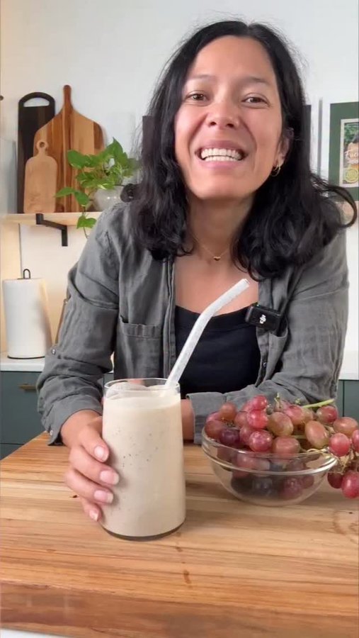 Instagram post by @plantbasedonabudget for Grapes from California. Caption reads: Today we are making a delicious California grape....