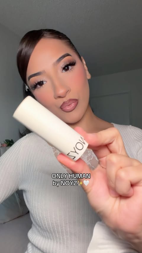 Instagram post by @glambby_ for NOYZ. Caption reads: Trying the @noyz_official Only Human solid....