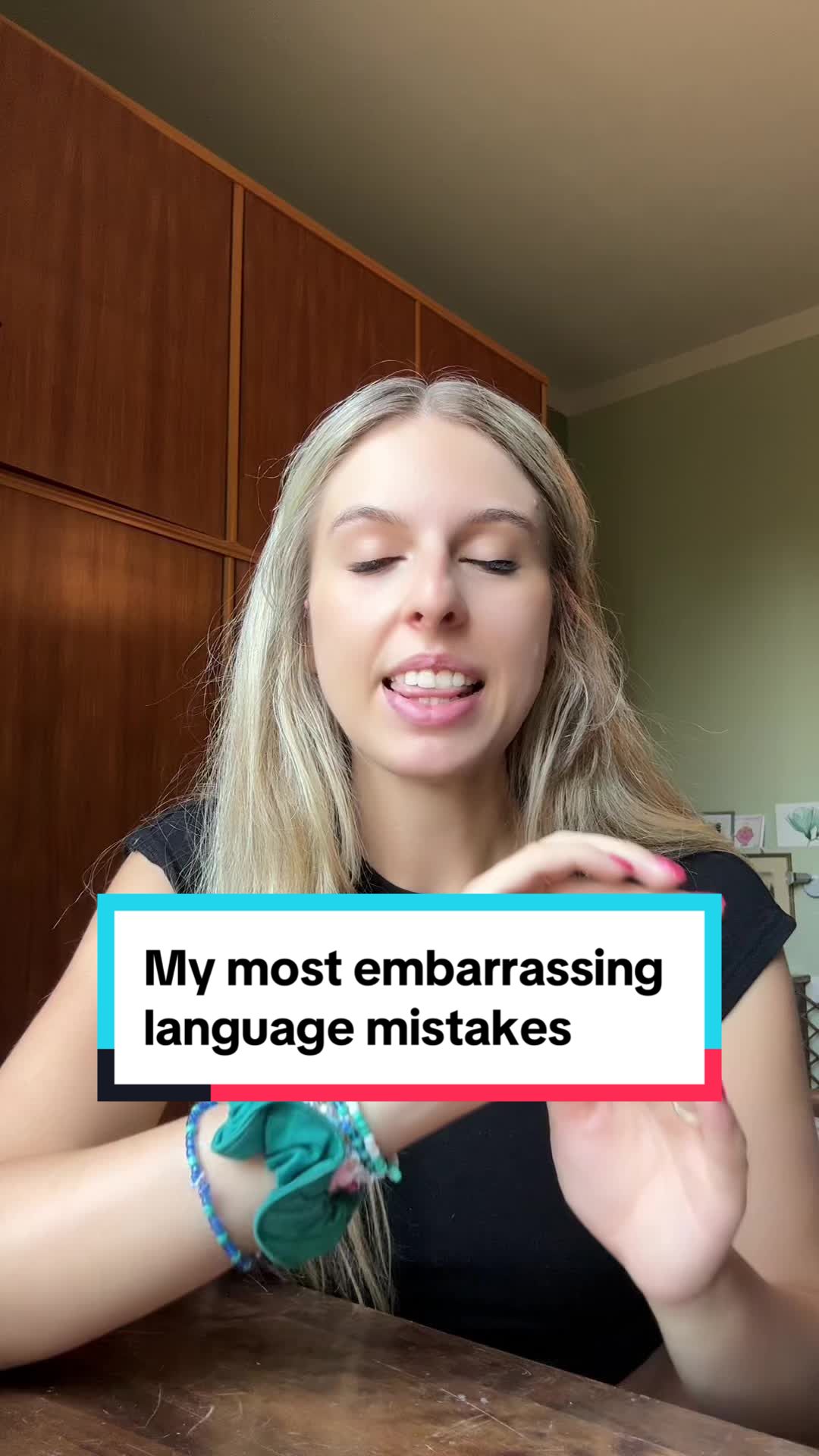 TikTok post by @chiara_in_italy for Lingoda. Caption reads: [...] want to get better at a language, try....