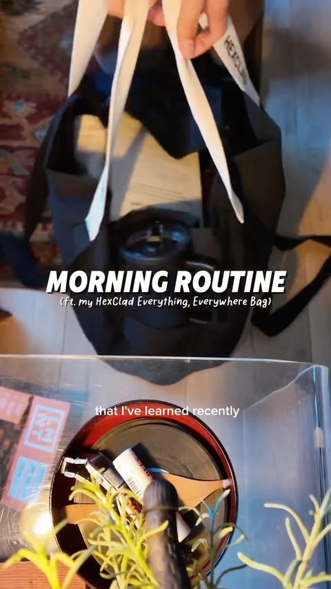 Instagram post by @ddimov_ for HexClad. Caption reads: This bag stays with me everywhere I go @hexclad....