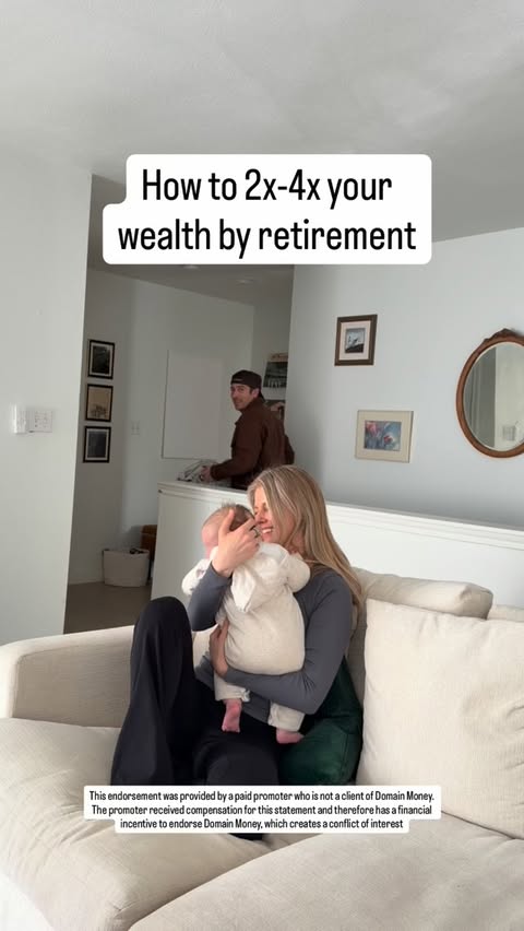 Instagram post by @budgeters_anonymous for Domain Money. Caption reads: [...] advisory industry is ripe for disruption and....