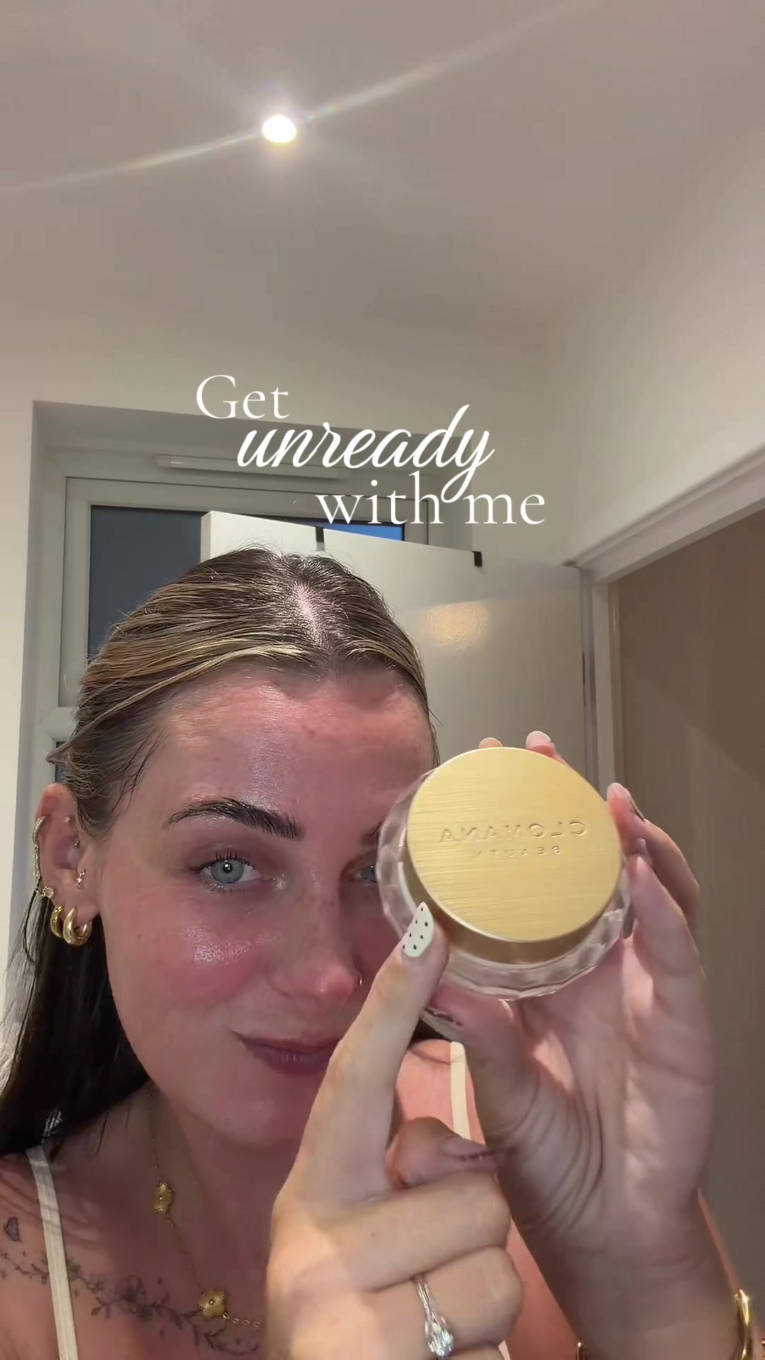 TikTok post by @tellylou95 for Clomaná. Caption reads: [...] #skincare #makeup @ELEMIS @UK Lash @Clomaná....