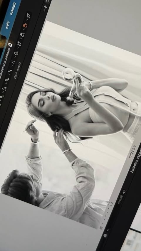 Instagram post by @lana.tsyhanok for Elisabetta Franchi. Caption reads: backstage with @elisabettafranchi.