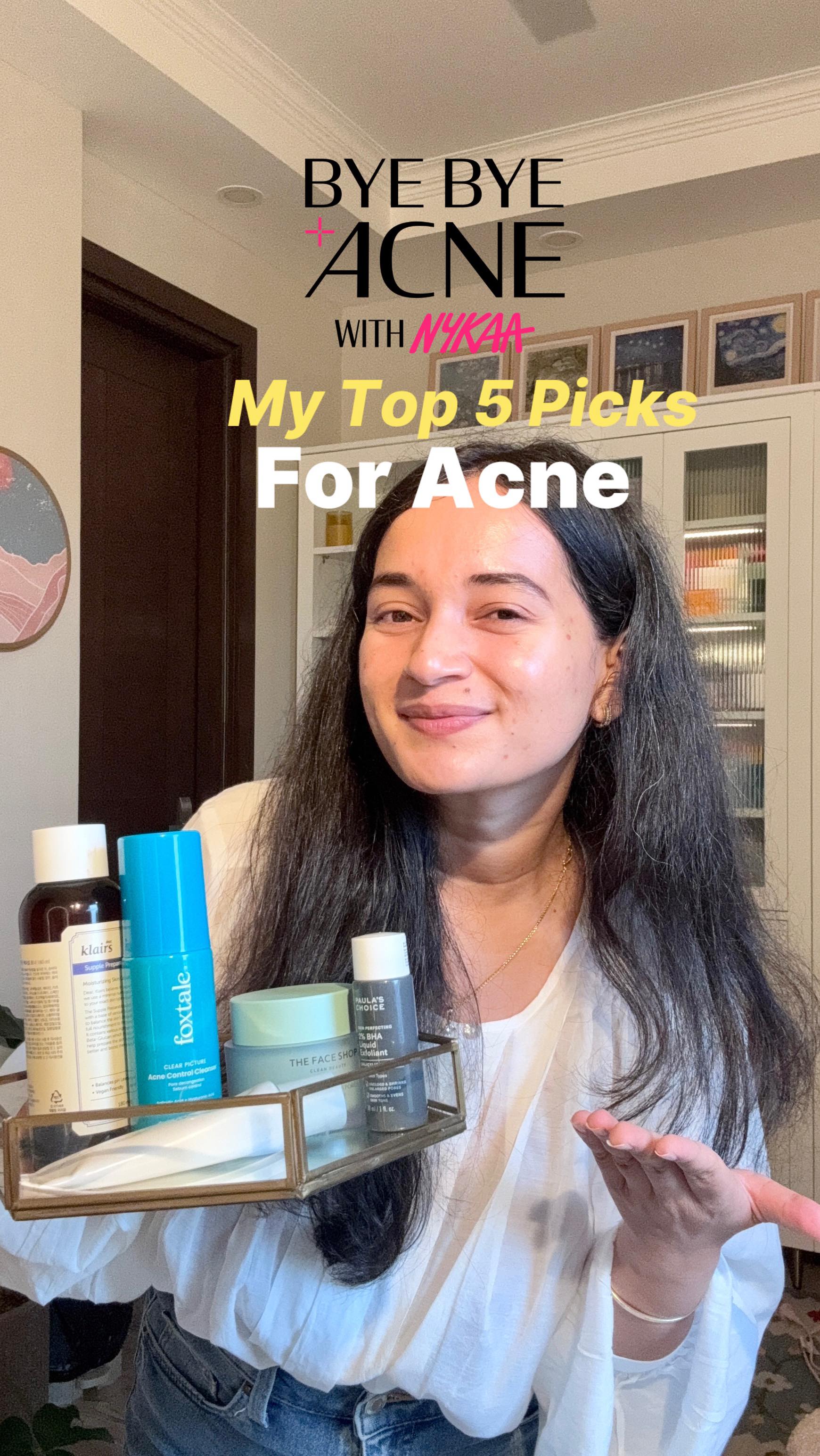 Instagram post by @indianskinblog for Foxtale. Caption reads: Acne Must Haves! Save this and comment LINK to get....