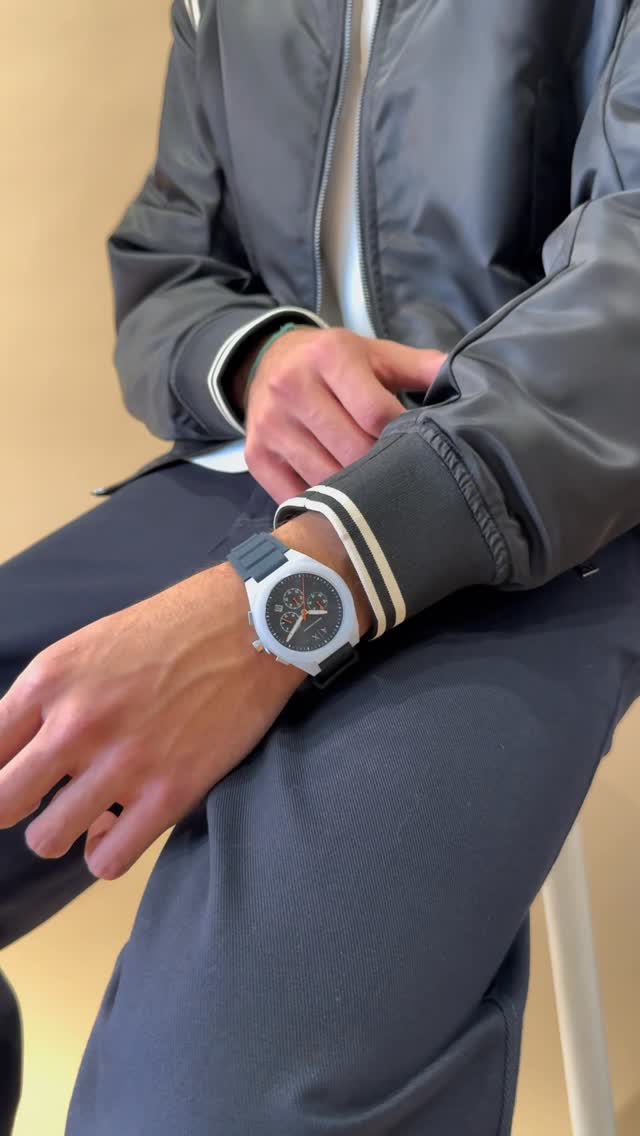 Instagram post by @brianramos for Armani Exchange. Caption reads: styling the looks with eyewear and watches by....