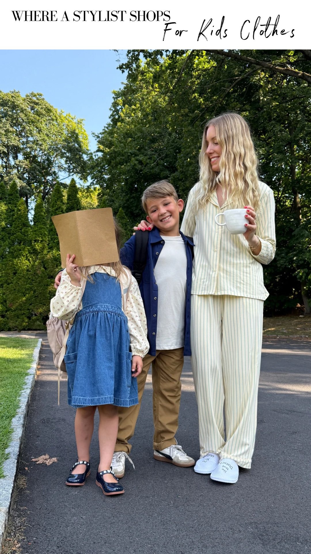 Instagram post by @thenewyorkstylist for Hanna Andersson. Caption reads: Type KIDS below and I’ll send you a link to my....