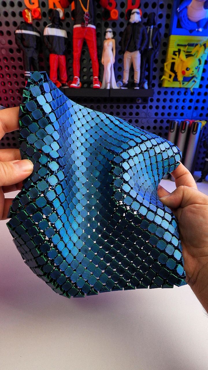 Instagram post by @george_gkrimas for Creality. Caption reads: 3D Printed Huge Flexi Fabric
Daily Dose - Day....