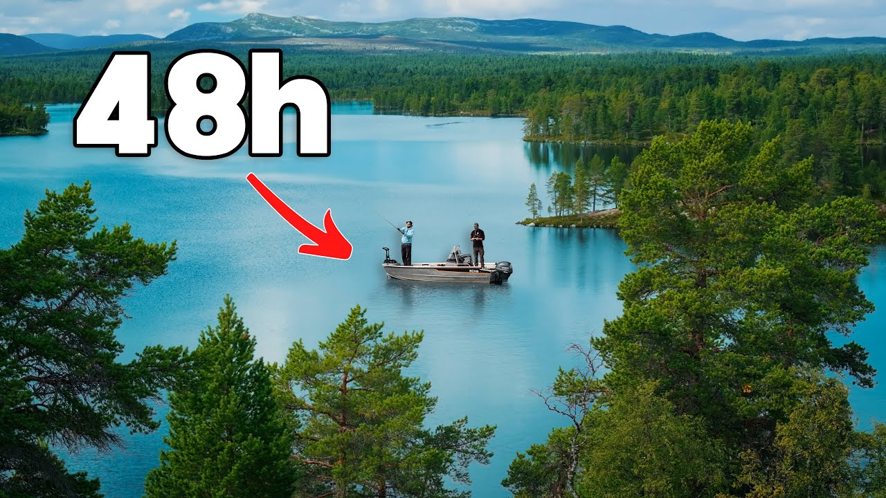 YouTube post by @Boatside for BlueBlue Fishing. Caption reads: We Explored 3 Lakes in 48 Hours... 🏔️ (Searching....