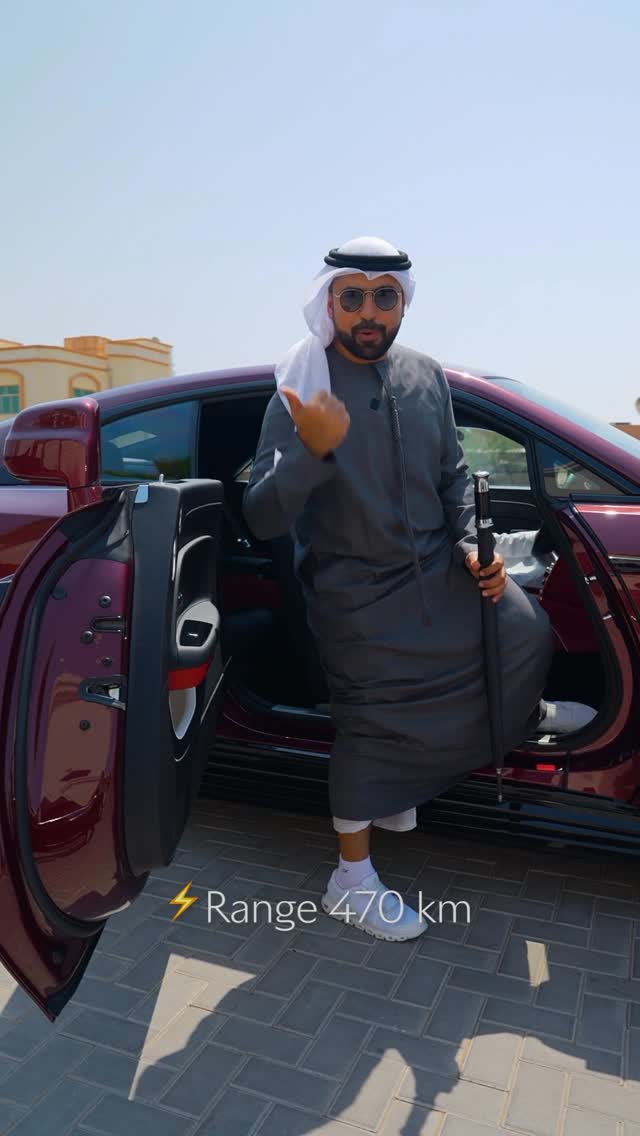 Instagram post by @uaesupersport for Rolls-Royce Motor Cars. Caption reads: اليوم الثاني 🇦🇪 ب أفخم سيارة كهربائية في العالم....